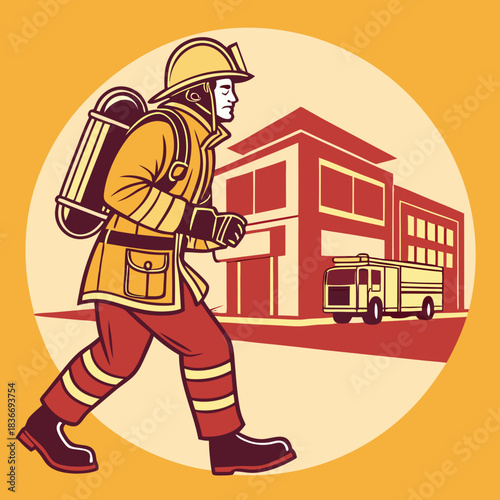 Firefighter Character Illustration