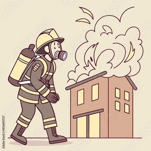 Firefighter Character Illustration