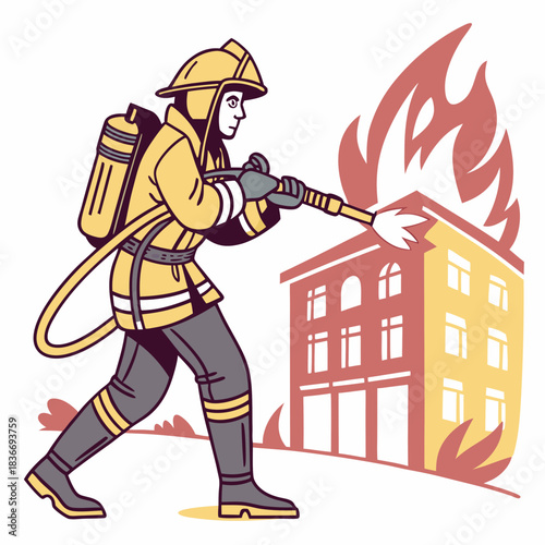 Firefighter Character Illustration