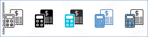 Cost Single Icon Multistyle Illustration