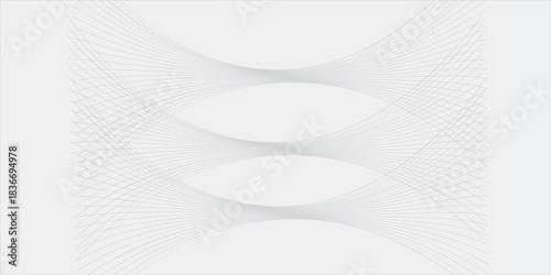 White geometric abstract background overlap layer on bright space with lines effect decoration. Modern graphic design element circles style concept for banner.