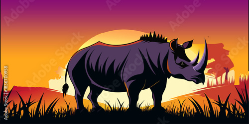 Iconic animal, modern style. Get this vector rhino illustration. Perfect for your branding, logo, mascot, or graphic design. Fast, bold, unstoppable, or a powerful t-shirt design.