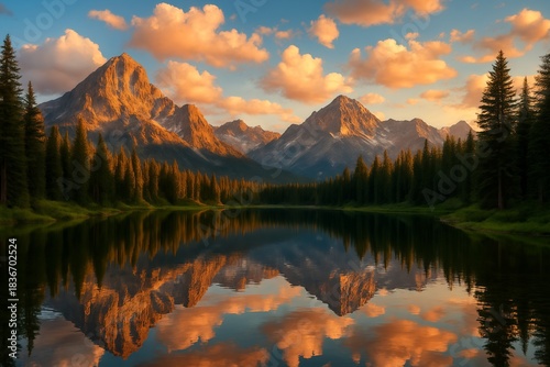 sunset in the mountains