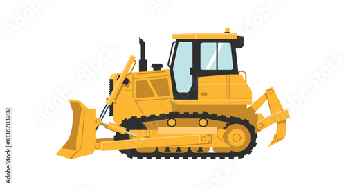 bulldozer isolated on white