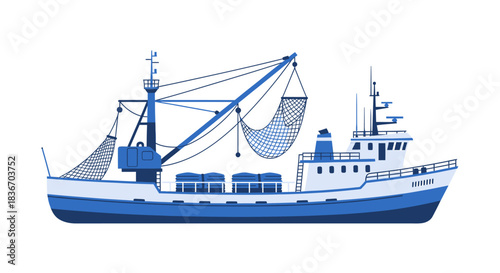 Vector of ship in the sea