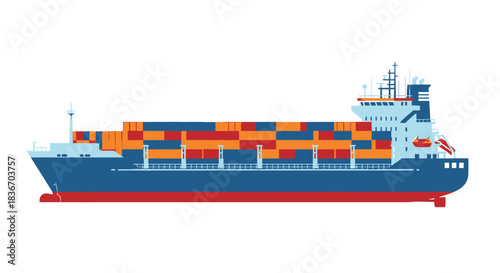 cargo ship vector