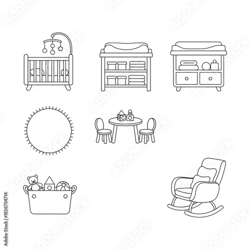 nursery room decor a baby crib changing table rocking chair toys  rug design creating a warm safe  playful atmosphere for child development