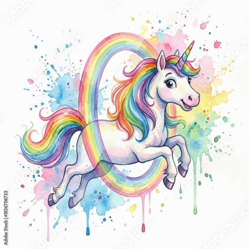 Watercolor Cute Unicorn Collection