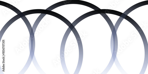 Minimalist Monochromatic Arcs Abstract Background, Vector illustration.