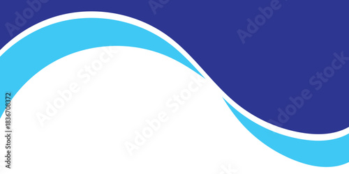 abstract creative minimalist blue curve shapes design for business card, poster, background.