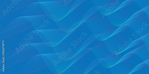 abstract creative blend wave line on blue background.