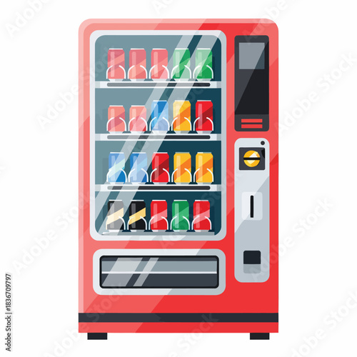 Flat Design Soda Vending Machine Icon