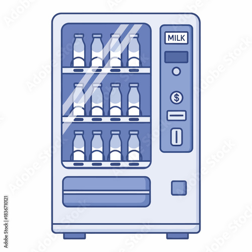 Flat Design Milk Vending Machine Icon