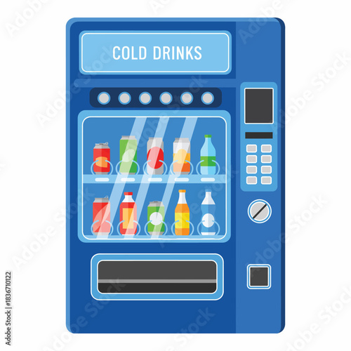 Cold Drinks Vending Machine Flat Icon