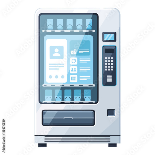 Smart Vending Machine Flat Design Icon