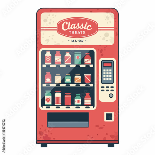 Retro Flat Design Vending Machine Icon