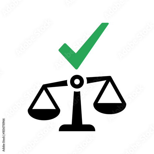 scales of justice confirmation conceptual balance of rights and wrongs approved decision ensuring fairness and lawfulness for legal blog