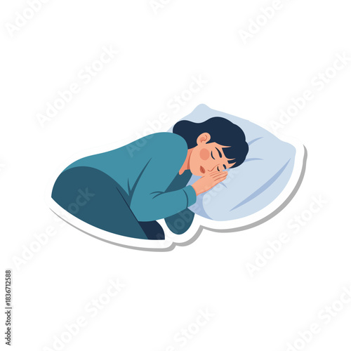 man sleeping on the bed