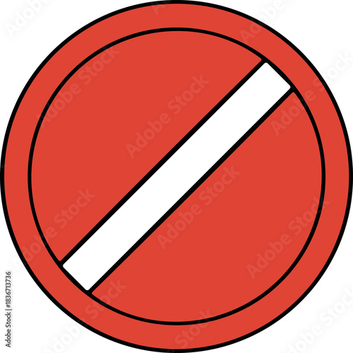 Red Circular Road Sign Indicating The End Of A Restriction Or No Entry With A White Diagonal Bar Set Against A White Background Free Download Red Circular Road Sign Indicating The End Of A Restriction Or No Entry With A White Diagonal Bar Set Against A White Background - GFXLoad