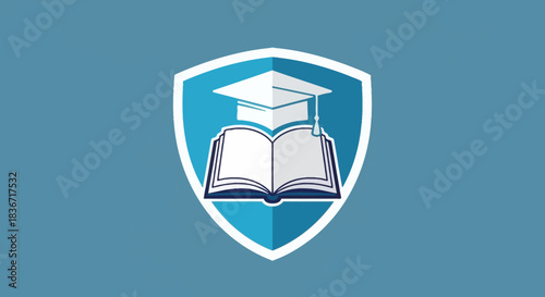Academic shield logo for university and college education.