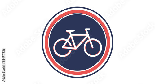 Bicycle Symbol in Circle: Transportation and Recreation Sign.