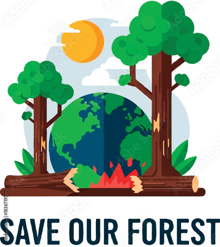 Urgent call to action save our planet from devastating deforestation and wildfires now