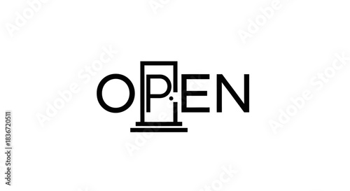 Open Wordmark Logo Design Featuring a Doorway as the Letter P.