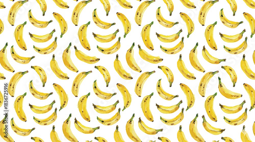 Banana seamless pattern watercolor style