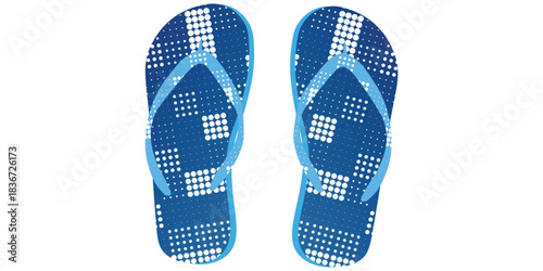 Navy flip-flops with white polka dots