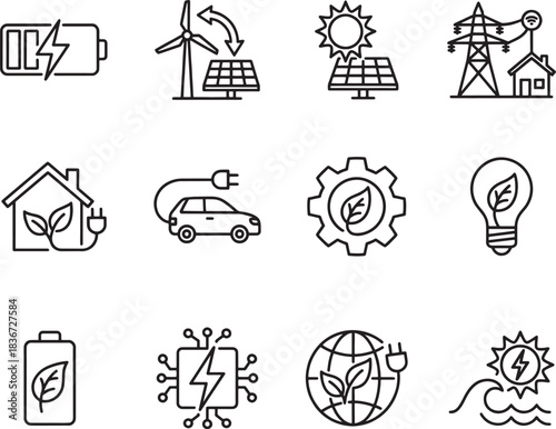 Set of Power Energy icons