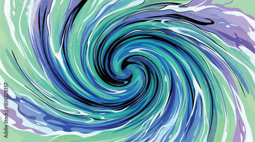 Water wave with swirl background