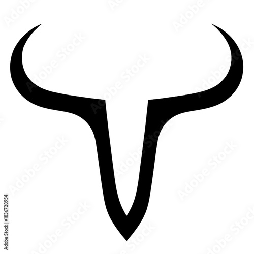 Simple buffalo head logo silhouette vector design