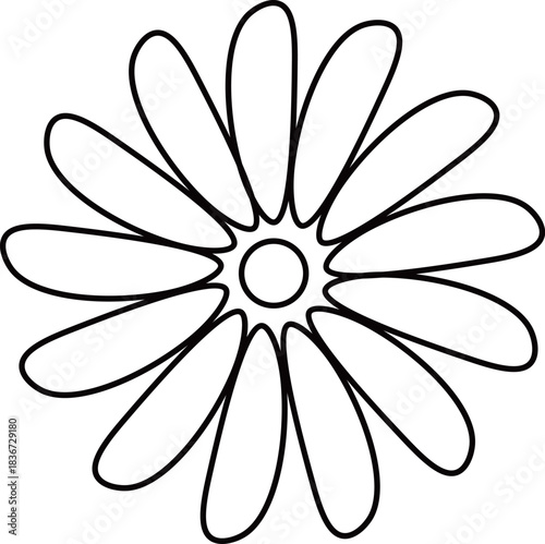 Line Art Daisy Flower Illustration
線画デイジーフラワーイラスト