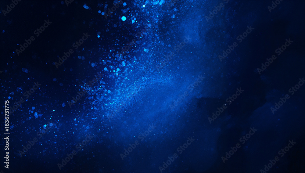 Obraz premium 青い光の粒子が斜めに流れる動きを感じるダークブルー抽象背景デザイン.生成AI