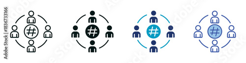 Social Network Icon Set Consisting of Multiple Styles Vector Illustration