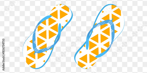 Navy flip-flops with white polka dots