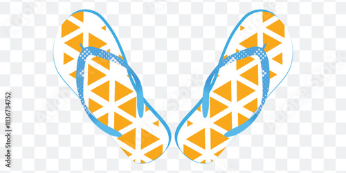 Navy flip-flops with white polka dots