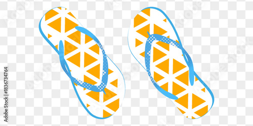 Navy flip-flops with white polka dots