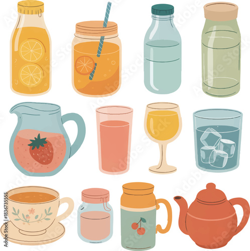 vector set of kitchen utensils