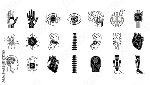 Cybernetic Enhancements and Technological Integration: A Vision of Transhumanism in Black and White