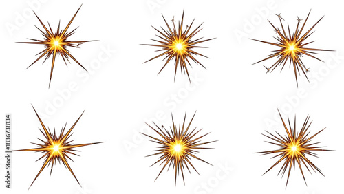 Sparkling Burst Set: A Collection of Decorative Starbursts for Celebratory Designs and Festive