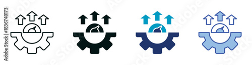 Efficiency Icon Set Consisting of Multiple Styles Vector Illustration