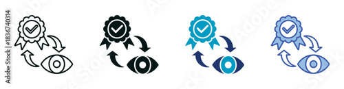 Inspection Icon Set Consisting of Multiple Styles Vector Illustration