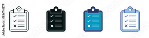 Evaluation Icon Set Consisting of Multiple Styles Vector Illustration