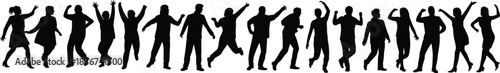 Silhouettes of people in expressive poses — movement, celebration, and gesture reference for lifestyle, design, and cultural illustration