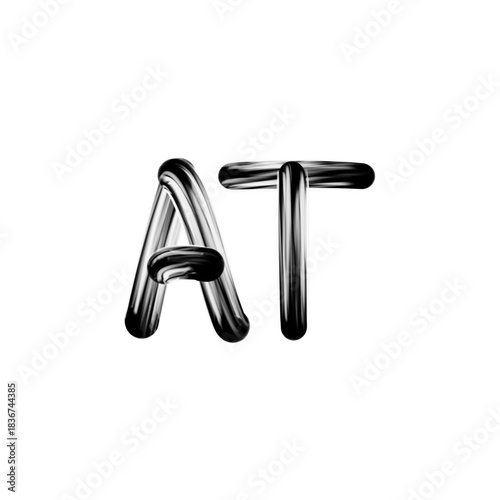 Black Liquid Glossy AT Letters