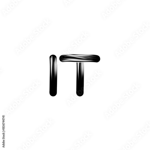 Glossy Black Chrome 3D Letters Spelling IT