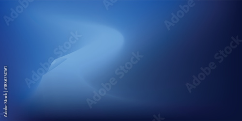 Abstract dark blue gradient background. Dark scene with curved waves of smoke or fog reflecting soft light, Black drop cool feeling of cold and cool underwater water.