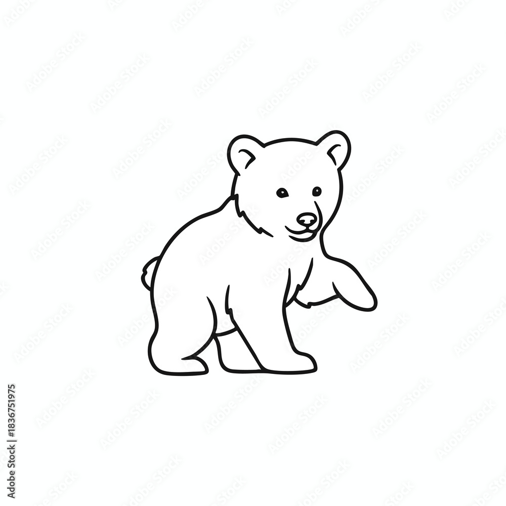 Obraz premium Adorable Cartoon Bear Illustration