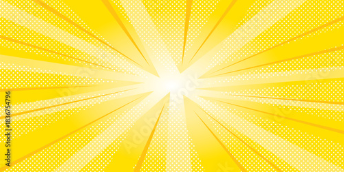 ポップな集中線の背景イラスト